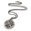 Custom Designer Compass Necklace in White Brass by Dax Savage Jewelry.