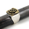 Custom Gear Signet Ring in Brass and Sterling Silver by Dax Savage Jewelry.