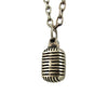 Custom Designer Vintage Microphone in Rock Star White Brass by Dax Savage Jewelry