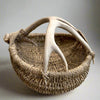 Custom handmade shed deer antler basket in natural by LA based artist, Dax Savage.