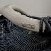 Custom shed deer antler basket in black handmade by LA based artist, Dax Savage.