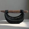 Custom Driftwood Handle Basket in black is Handmade by Los Angeles based Artist, Dax Savage.