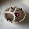 Custom handmade shed deer antler basket in natural and black stripe by LA based Artist, Dax Savage.