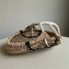 Custom handmade shed deer antler basket in natural and black stripe by LA based Artist, Dax Savage.
