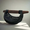 Custom Driftwood Handle Basket in black is Handmade by Los Angeles based Artist, Dax Savage.