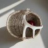 Custom handmade shed deer antler basket in natural by LA based artist, Dax Savage.