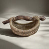 Custom Driftwood Handle Basket in natural color is Handmade by Los Angeles based Artist, Dax Savage.