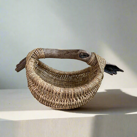 Custom Driftwood Basket A39 - natural/small