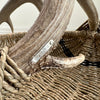 Custom Deer Antler Basket A28 - natural/blkstrp/medium