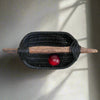 Custom Driftwood Handle Basket in black is Handmade by Los Angeles based Artist, Dax Savage.