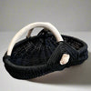 Custom shed deer antler basket in black handmade by LA based artist, Dax Savage.