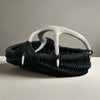 Custom shed deer antler basket in black handmade by LA based artist, Dax Savage.