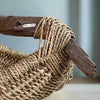 Custom Driftwood Handle Basket in natural color is Handmade by Los Angeles based Artist, Dax Savage.