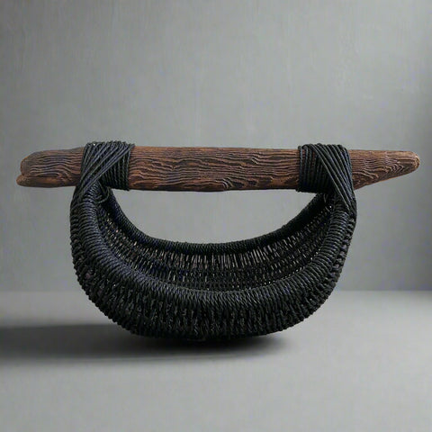 Custom Driftwood Basket A36 - black/medium