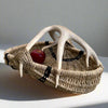 Custom handmade shed deer antler basket in natural and black stripe by LA based Artist, Dax Savage.