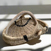 Custom handmade shed deer antler basket in natural and black stripe by LA based Artist, Dax Savage.