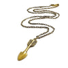 Custom Arrow Pendant in Rock Star Yellow Brass by Dax Savage Jewelry.