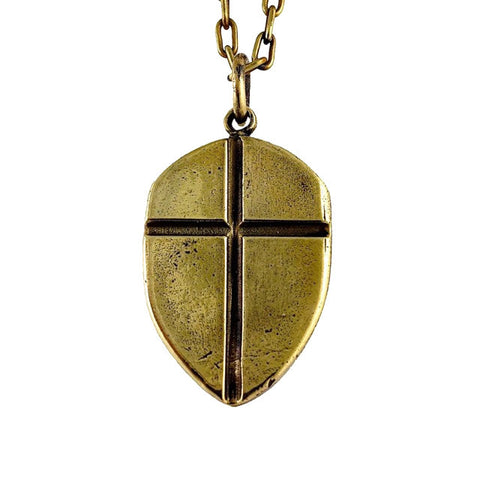 Shield with Cross - brass