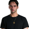 Dylan Wears a Custom Designer Diving Bell Locket in Rock Star Brass By Dax Savage Jewelry.