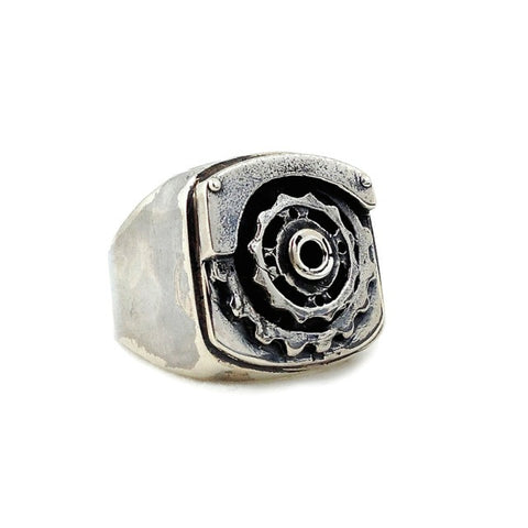 Gear Signet Ring - silver/silver