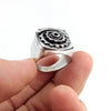 Custom Gear and Sprocket Ring in Rock Star Silver by Dax Savage Jewelry.