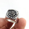 Custom Gear and Sprocket Ring in Rock Star Silver by Dax Savage Jewelry.