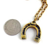 Custom Horseshoe Pendant in Brass by Dax Savage Jewelry.