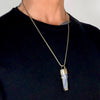 Custom Blue Kyanite and Sterling Silver Splint Pendant by Designer Dax Savage Jewelry.