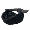 Custom Driftwood Handle Basket in Black is Handmade by Los Angeles based Artist, Dax Savage.