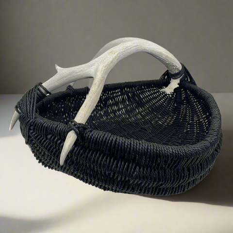 Custom Deer Antler Basket A30 - black/large