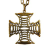 Custom Imperial Cross Pendant in Yellow Brass by Dax Savage Jewelry.