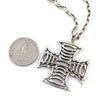 Custom Imperial Cross Pendant in White Brass by Dax Savage Jewelry.