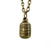Custom Designer Vintage Microphone in Rock Star Brass by Dax Savage Jewelry