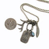 Custom Designer Restless Native Necklace in Rock Star White Brass by Dax Savage Jewelry
