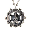 Custom Designer Spinning Buddha Pendant in Rock Star White Brass By Dax Savage Jewelry