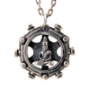 Custom Designer Spinning Buddha Pendant in Rock Star Sterling Silver By Dax Savage Jewelry