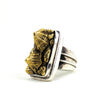 Custom Cast Stingray Spine Ring in Brass and Sterling Silver by Dax Savage Jewelry.