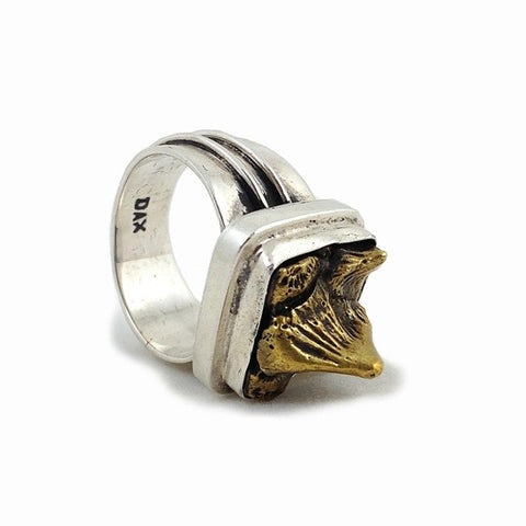 Stingray Spine Cluster Ring - brass/silver - small