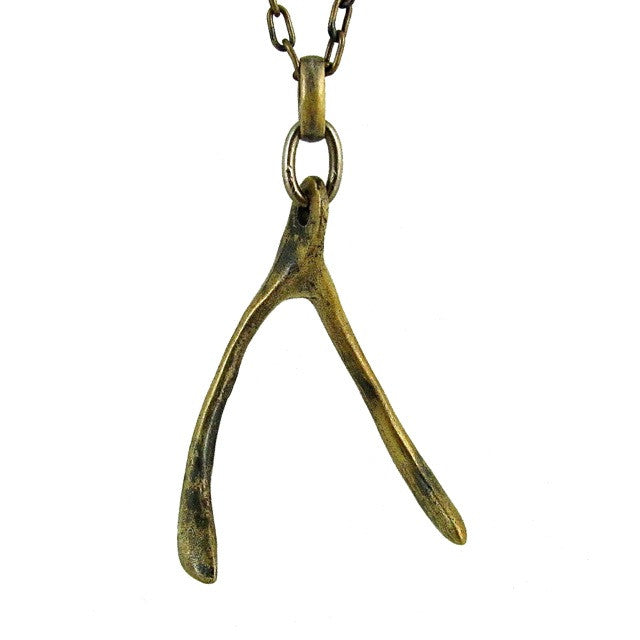 Custom Designer Wishbone in Brass by Dax Savage Jewelry
