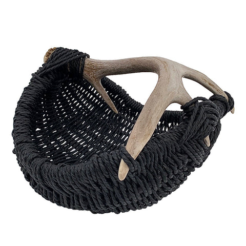Custom Deer Antler Basket A14 - small/black