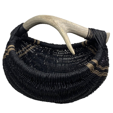 Custom Elk Antler Basket A1 - large/blk/nat