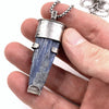 Custom Blue Kyanite and Sterling Silver Splint Pendant by Designer Dax Savage Jewelry.