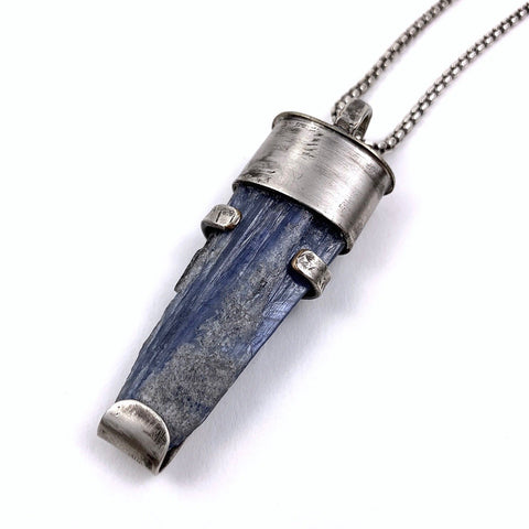 Blue Kyanite/Silver Splint Pendant A4